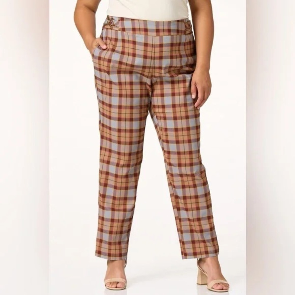 ❄️ CATO | PLUS SIZE SLIM PLAID PANTS BROWN VARIOUS SIZES AVAILABLE